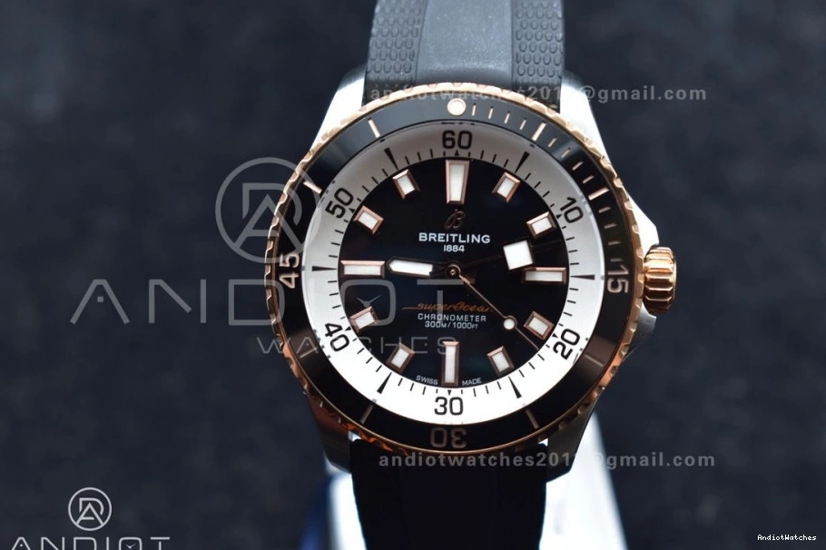 SS Best Comfortable 1165 on A Black BLSF Black Dial Automatic Rubber RG 42 SuperOcean Edition Strap 1:1 0726